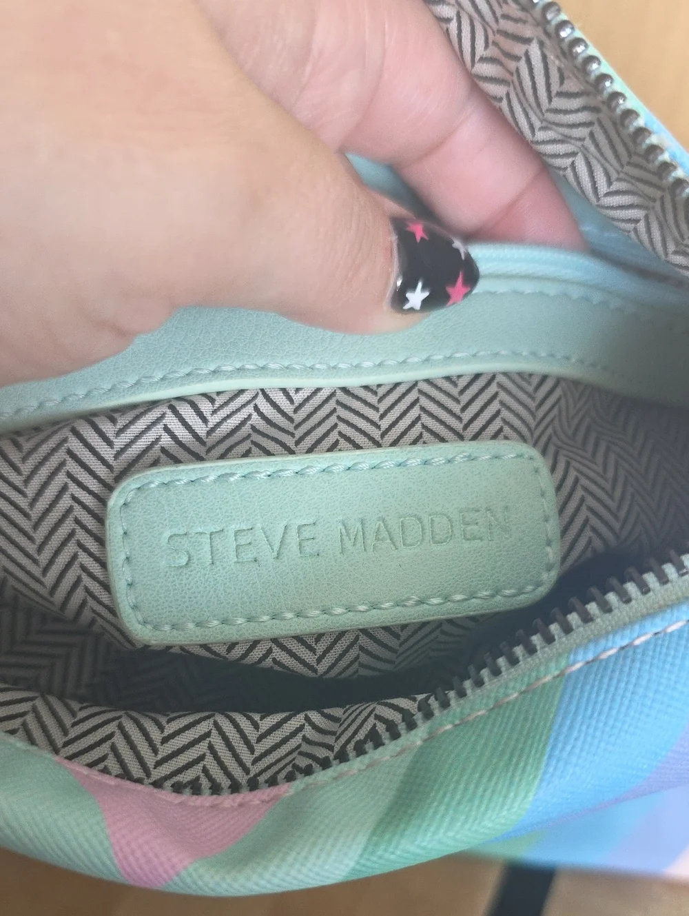 Steve Madden Pastel Chevron Wristlet Pouch